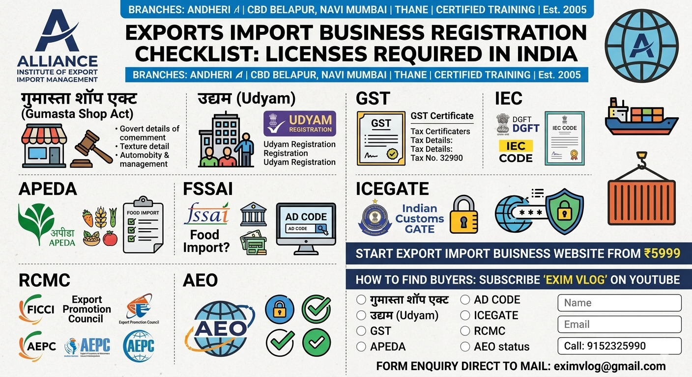 Licenses Required for Export Import Business in India